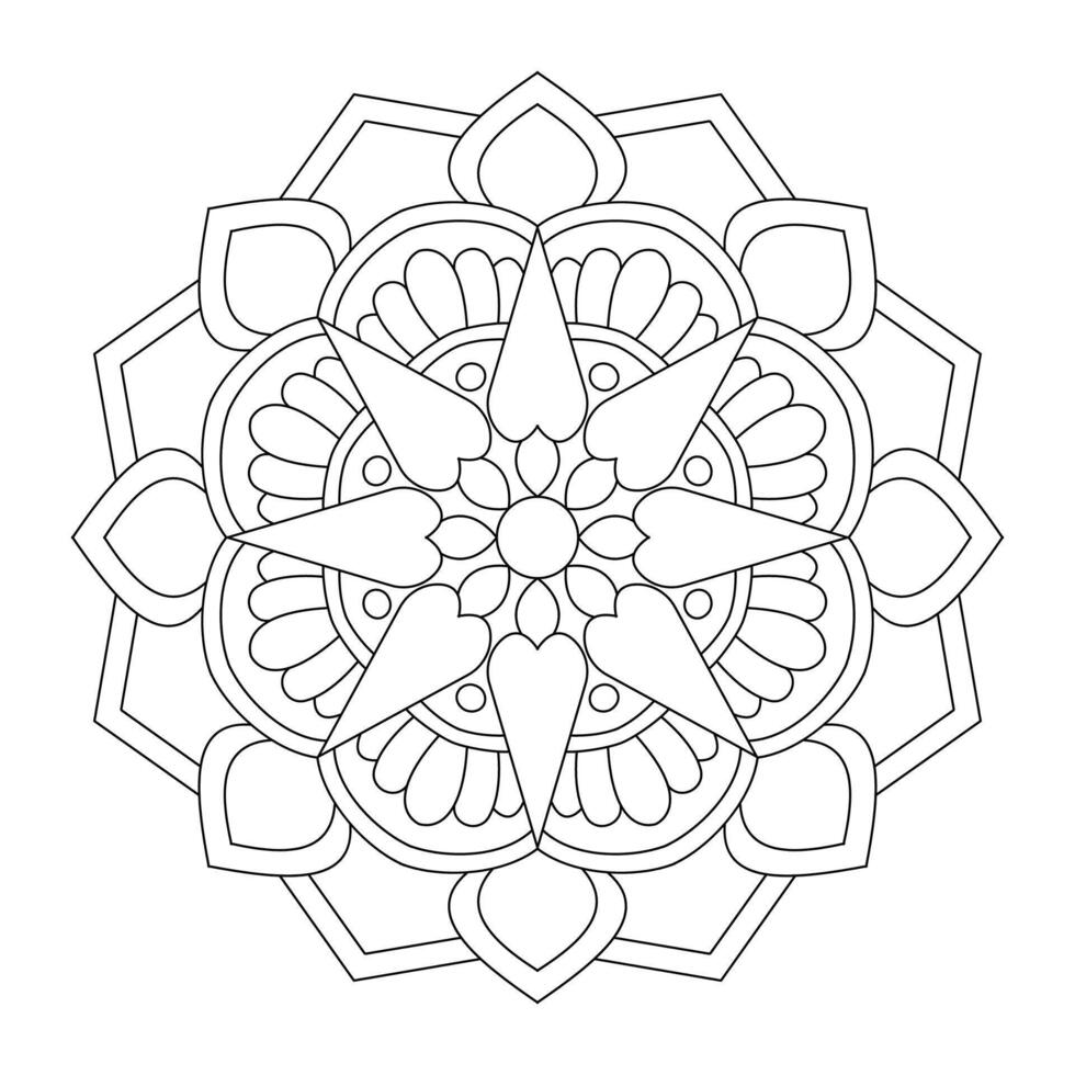 Mandala pattern or Simple Floral Ideas for Coloring book page, file vector