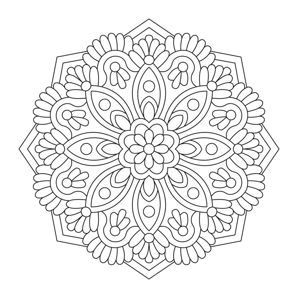 Creative and simple mandala design with clean lines for coloring book. file vector