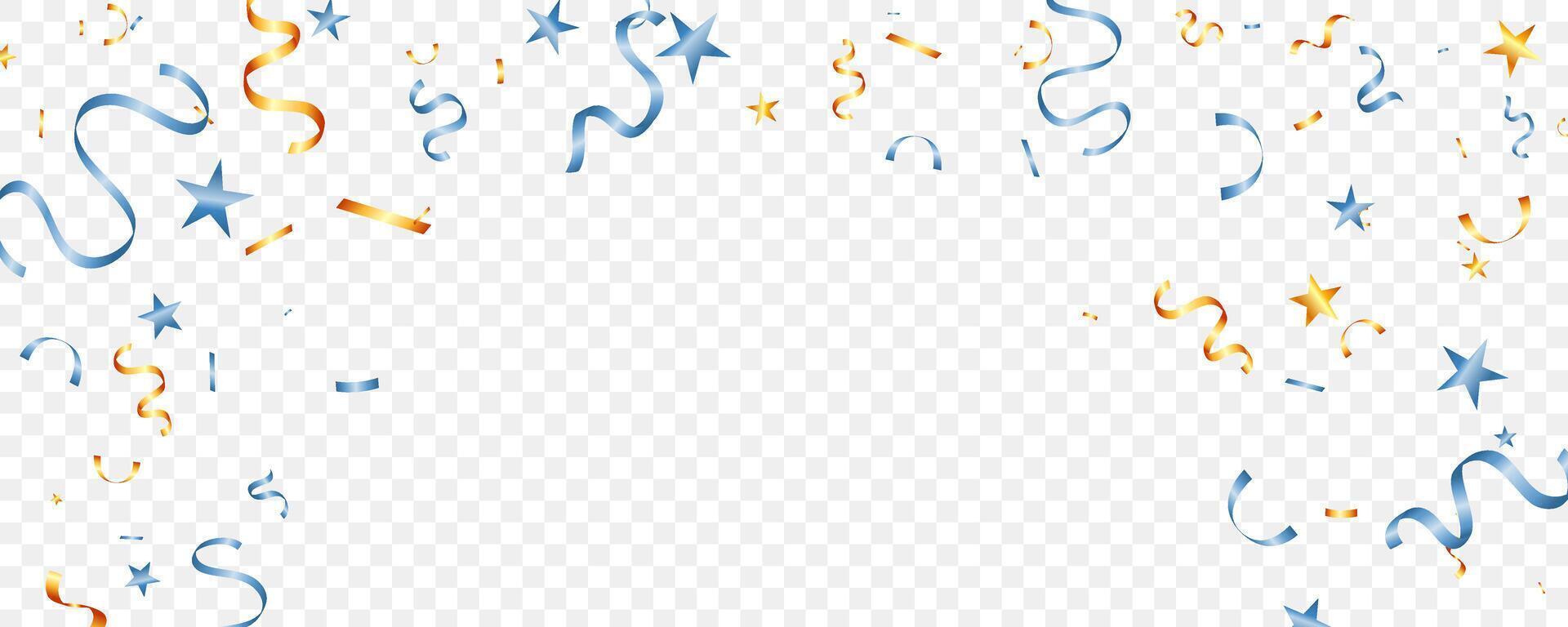 celebration background with star confetti and ribbons on background vector