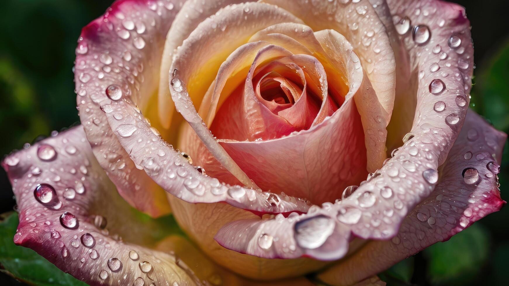 Fresh Rose Blossom with Water Droplets photo
