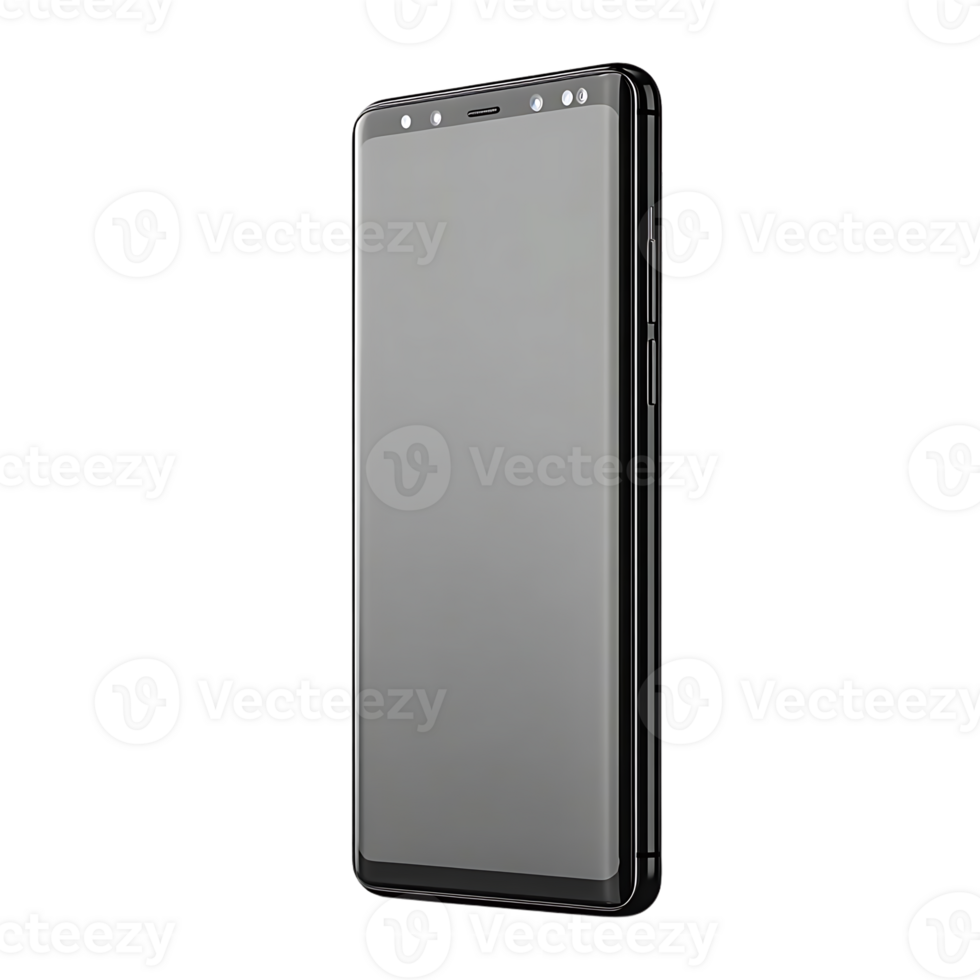 Black Smartphone with Transparent Background, Perfect for Mockups and Design Projects png