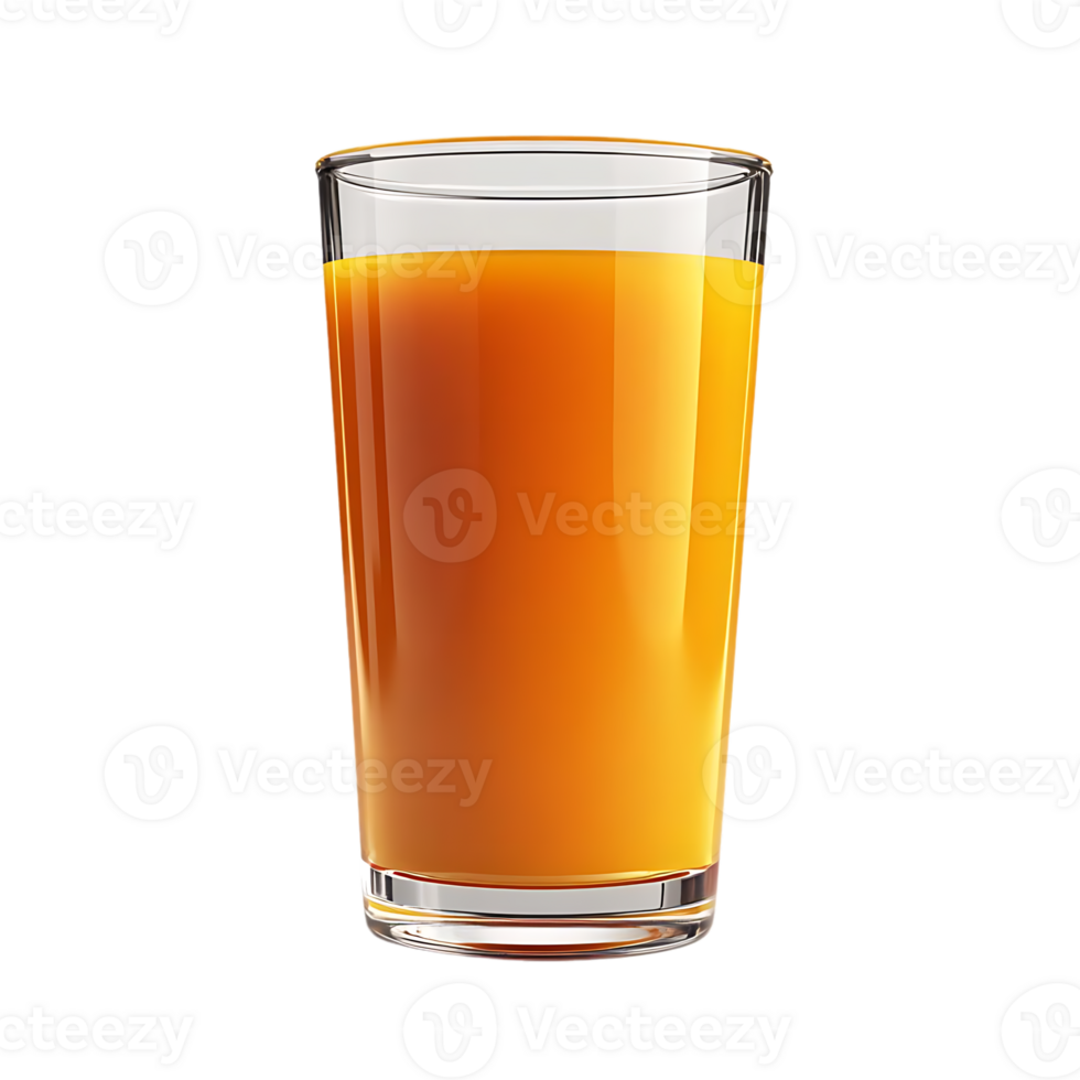 Refreshing Orange Juice in a Glass with a Transparent Background png