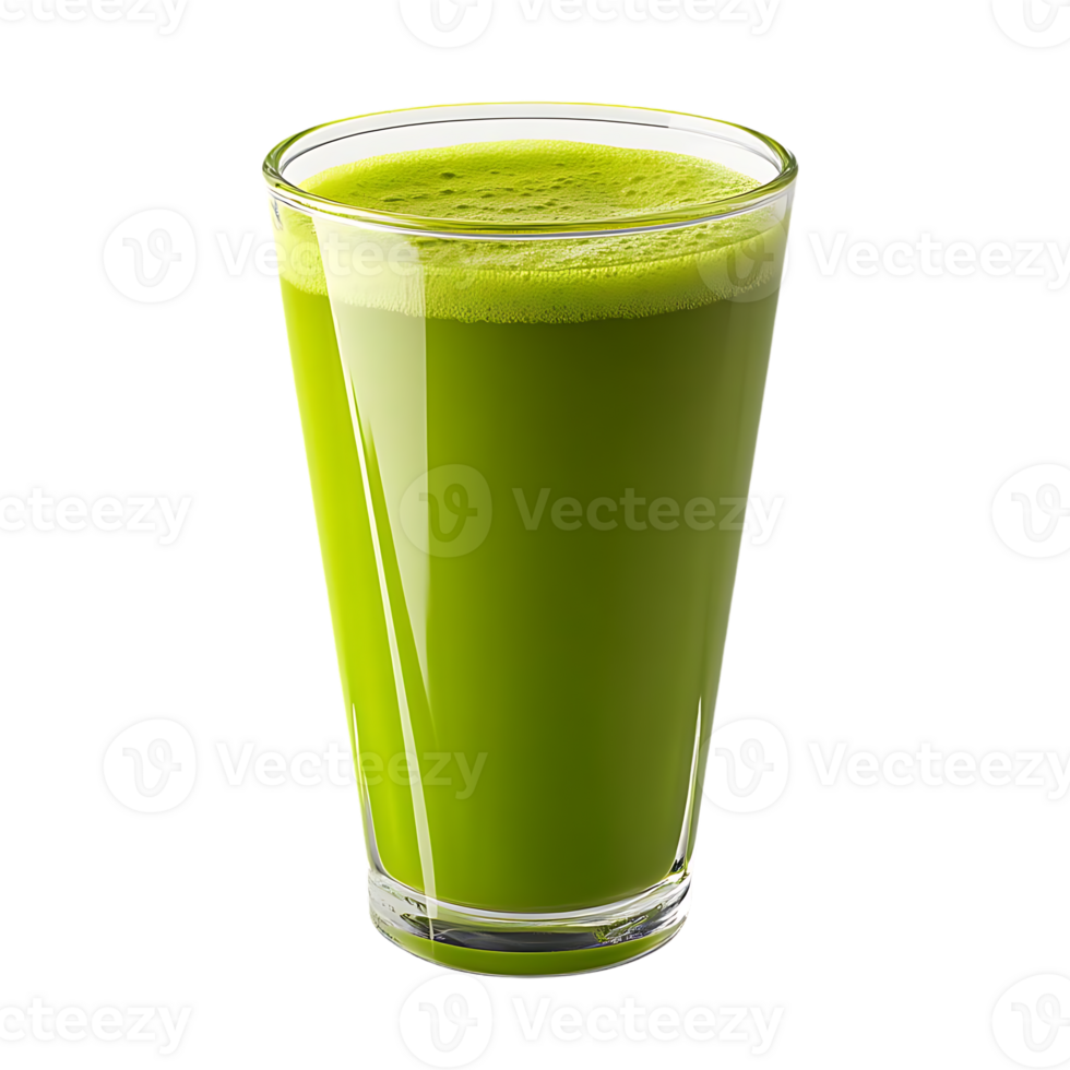 Refreshing Green Juice in Glass with Transparent Background png