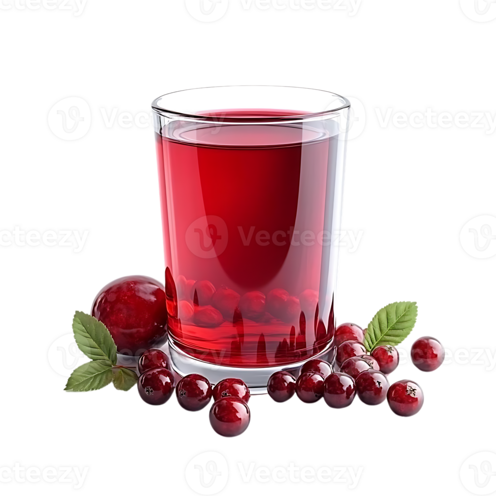 Refreshing Cranberry Juice with a Transparent Background, Perfect for Summer png