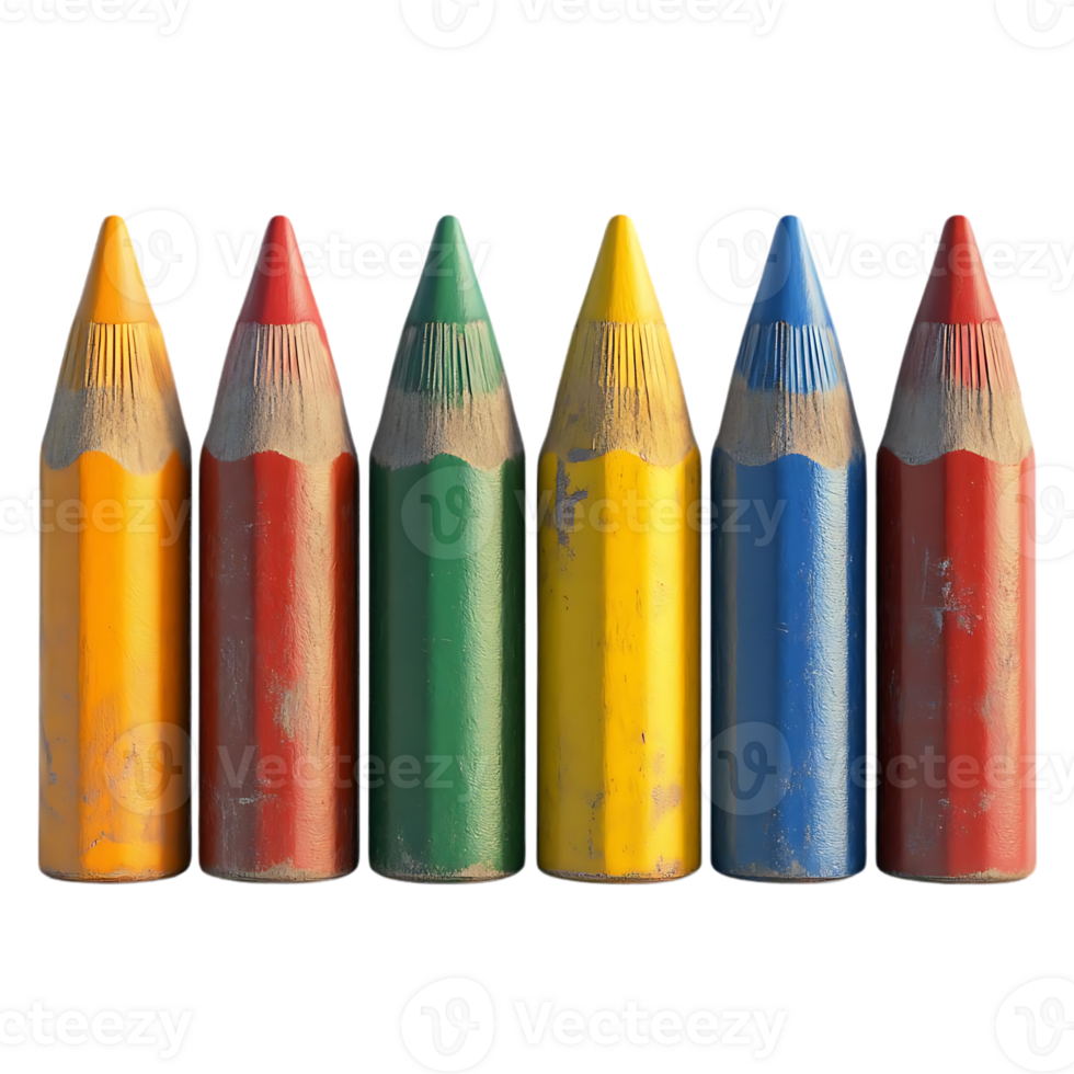 Colorful Wooden Pencils with a Transparent Background, A Vibrant Collection of Writing Tools for Artistic Expression png