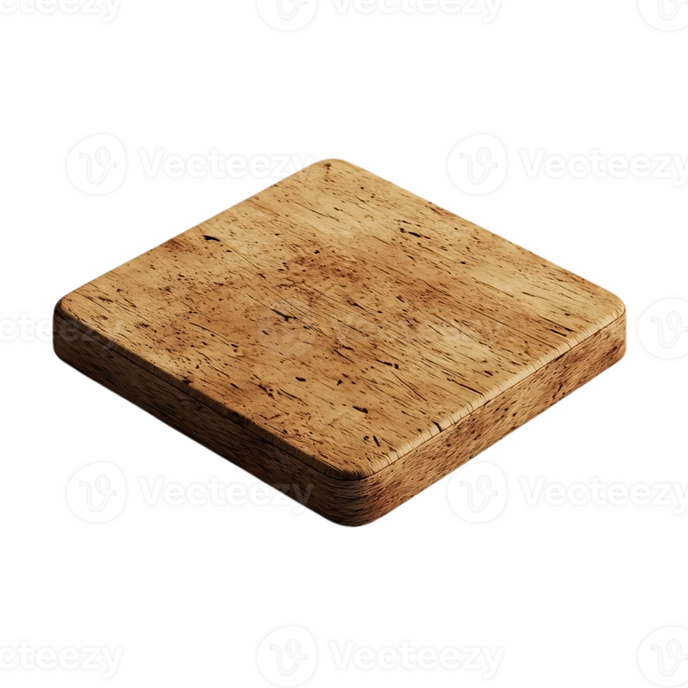 Wooden Square Platform with Transparent Background for Product Display and Mockups png