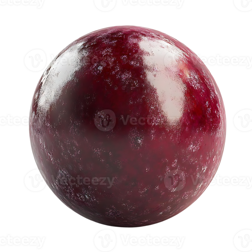 A Shiny Red Sphere with a Textured Surface and Transparent Background png