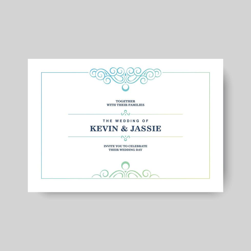gradient retro wedding invitation template vector