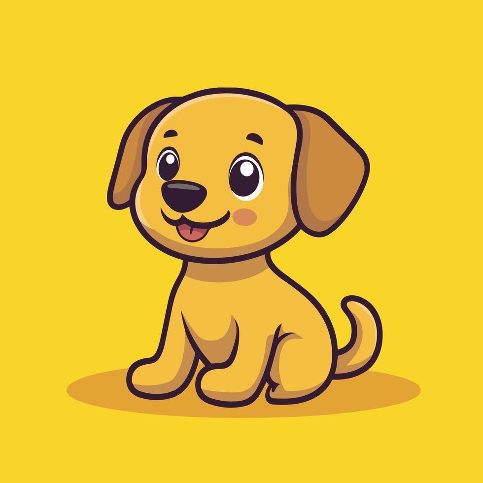 Adorable Cheerful Cartoon Dog vector