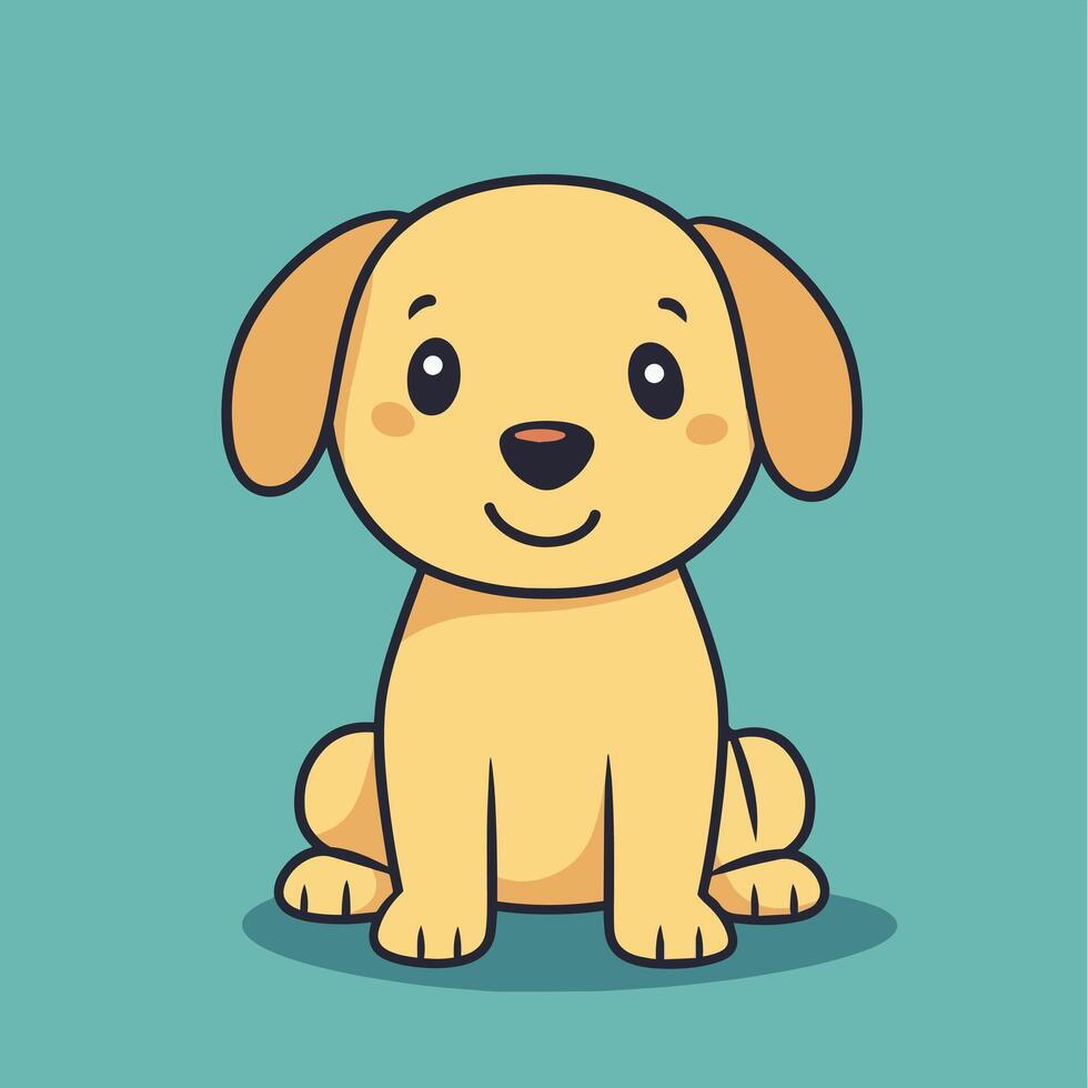 Sweet Joyful Cartoon Puppy vector