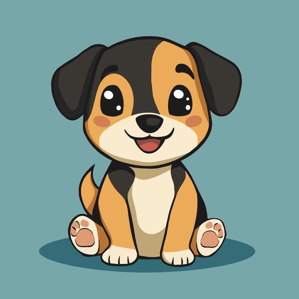 Charming Smiling Cartoon Canine vector