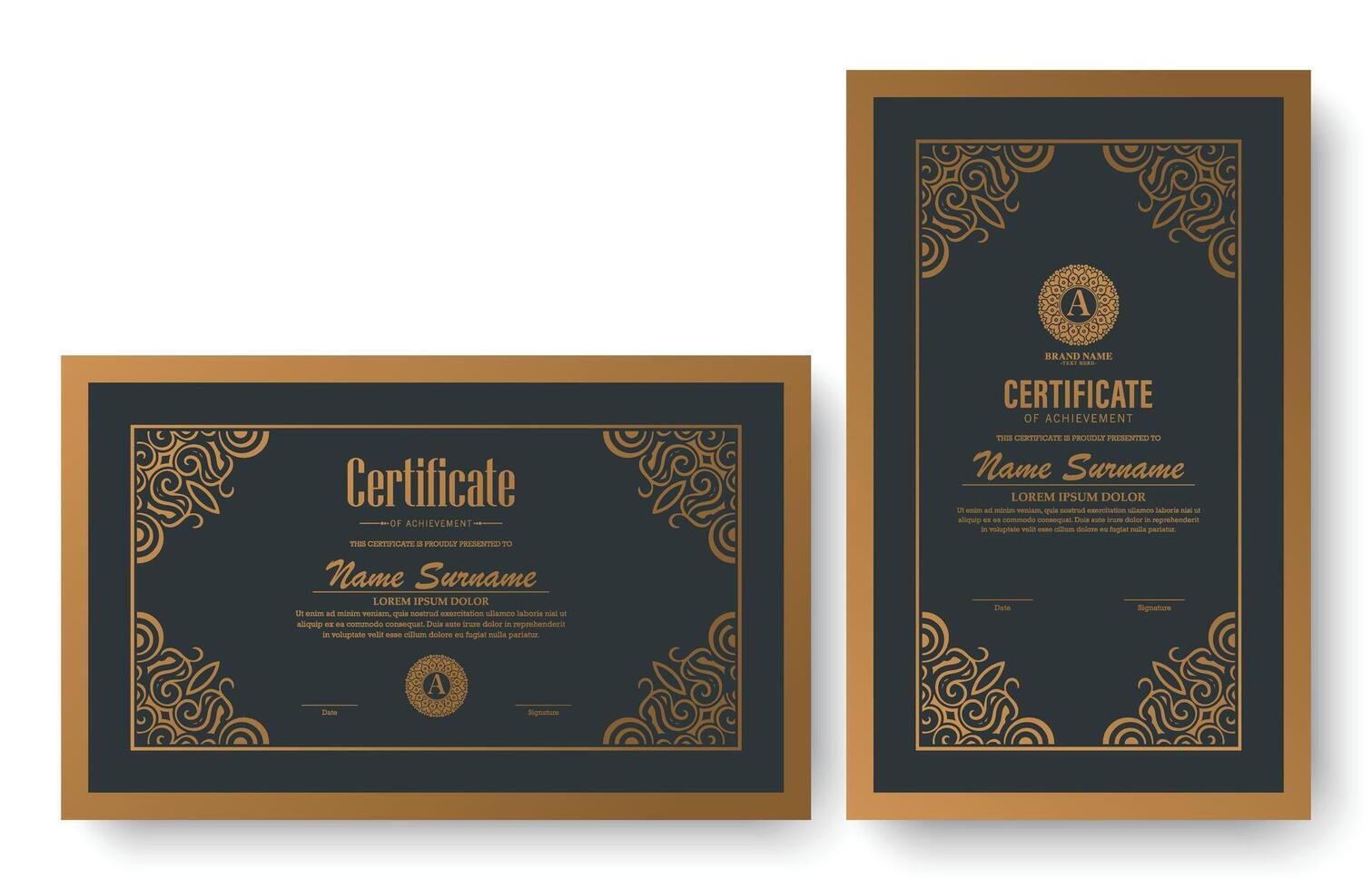 Luxury achievement certificate best award diploma design vector