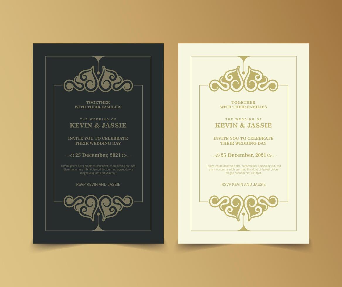 Elegant classic wedding invitation card vector