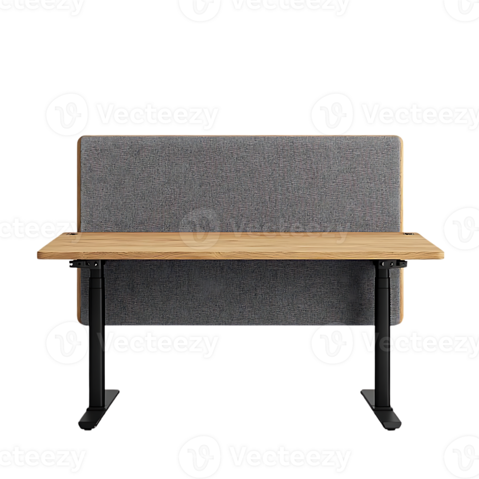 Modern Standing Desk with Privacy Screen, a Transparent Background for a Serene Workspace png