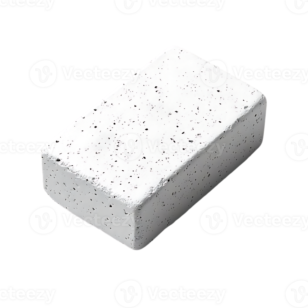 White Concrete Block with Transparent Background, Perfect for Mockups and Design Projects png