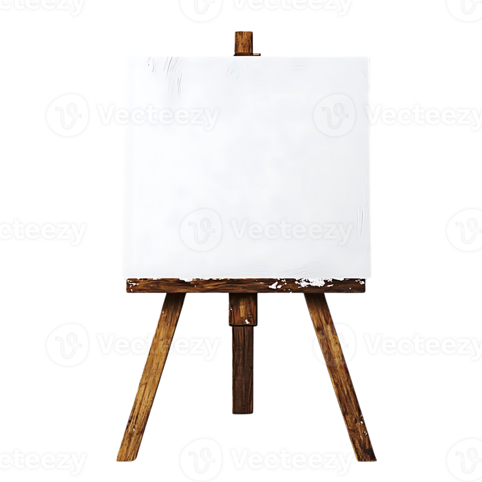 Blank Canvas on Easel, Ready for Your Masterpiece, Transparent Background png