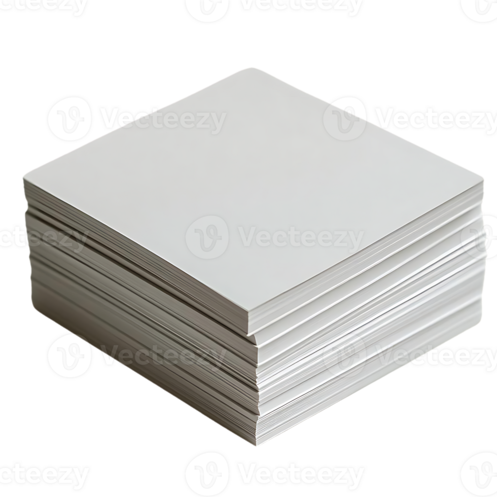 Stack of Paper with Transparent Background, Clean and Organized Papers Ready for Writing, Blank Surface for Creativity, Office Supplies for Productivity, Empty Pages Awaiting Inspiration png