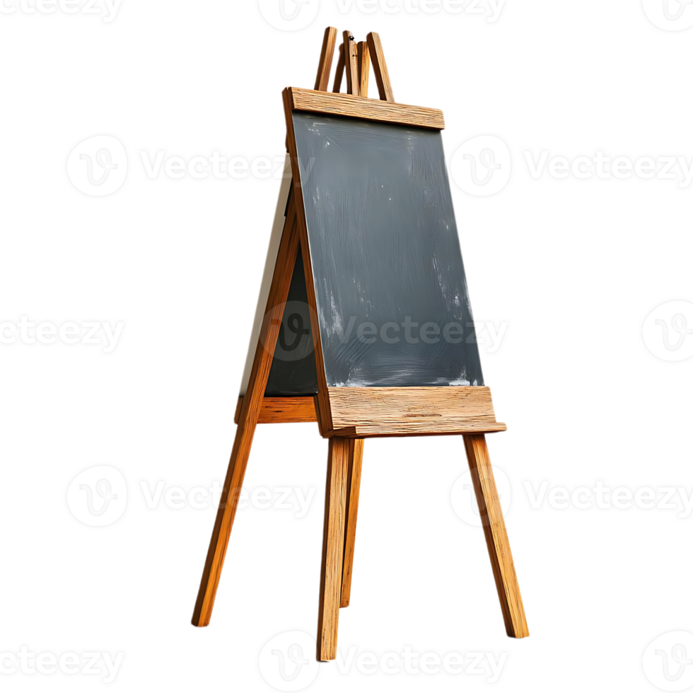 Blank Chalkboard on Wooden Easel with Transparent Background, a Perfect Canvas for Creativity. png