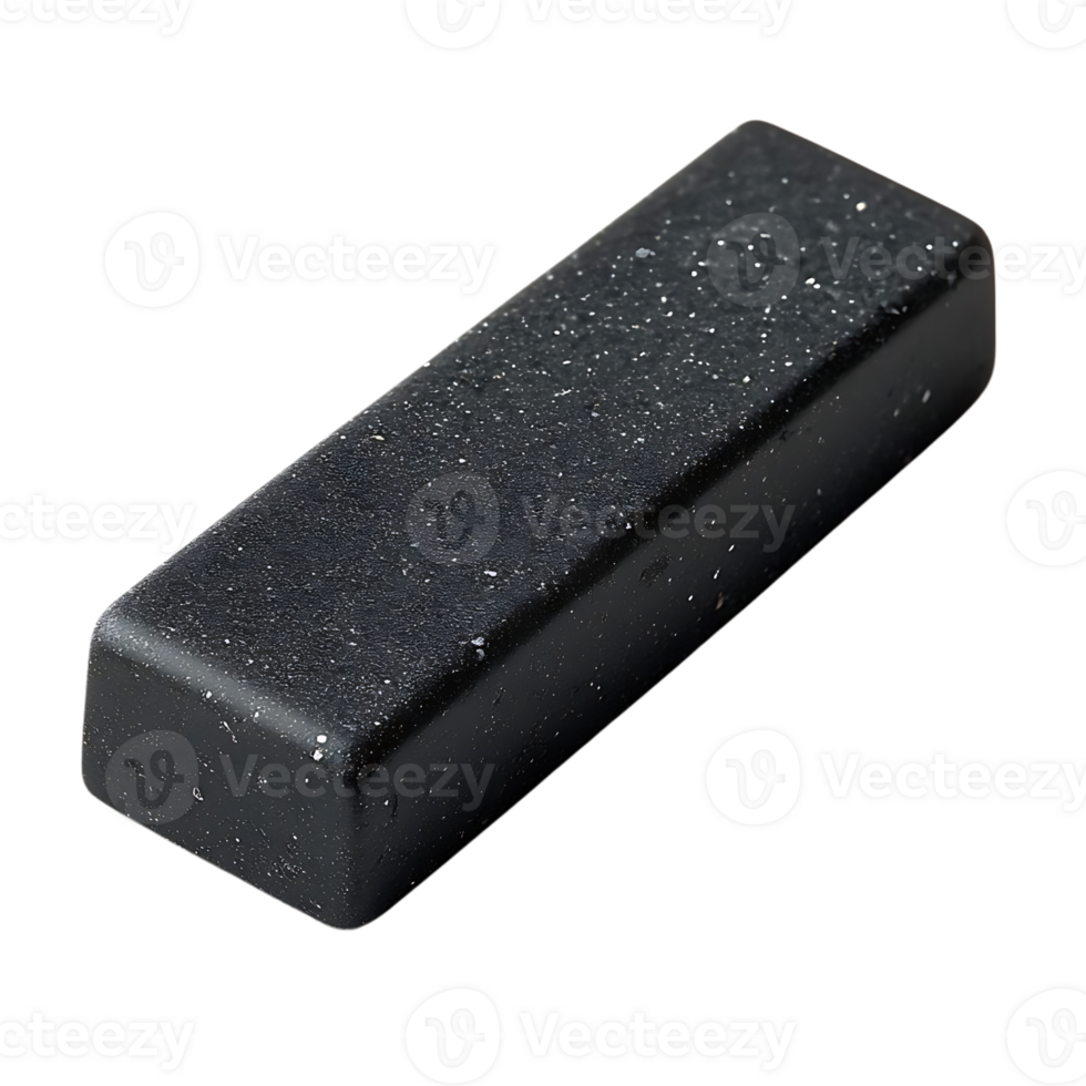 Black Rectangular Object with a Speckled Texture on a Transparent Background png