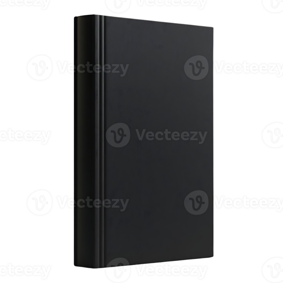 Black Book with Transparent Background, Perfect for Mockups and Designs png