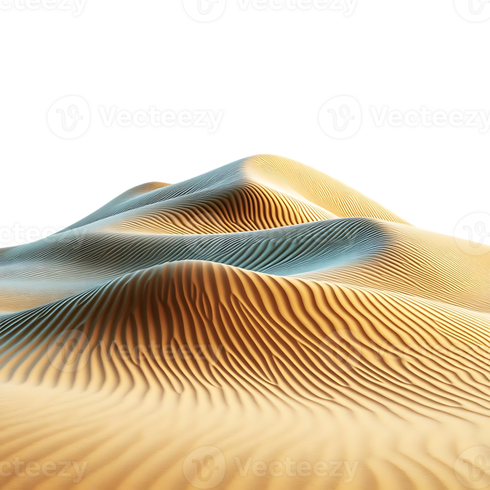 Desert Dunes with a Transparent Background, a Golden Landscape with Smooth Curves, a Natural Texture with a Clean Cutout png