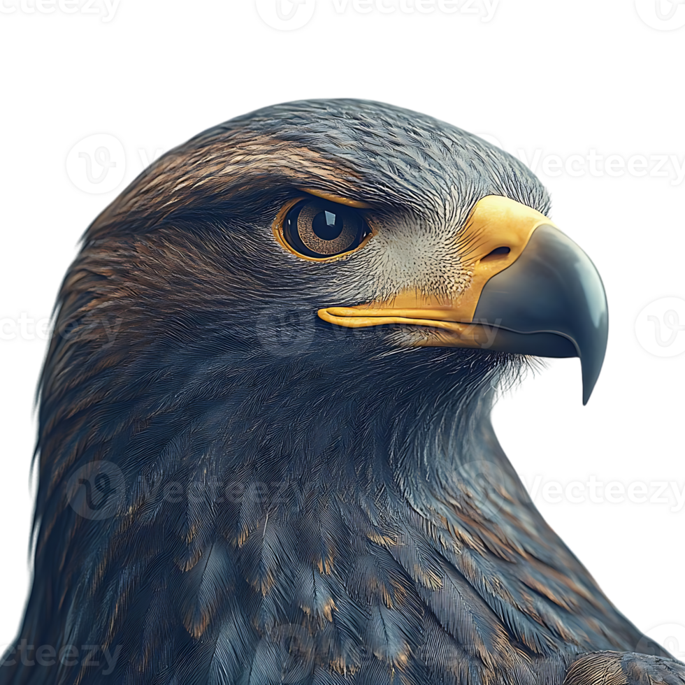 Golden Eagle Portrait with Transparent Background, Sharp Focus on Eye and Feathers png