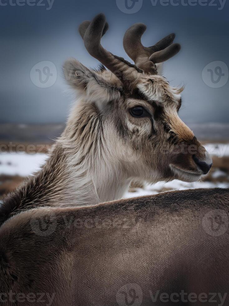 close up of a Reindeer photo