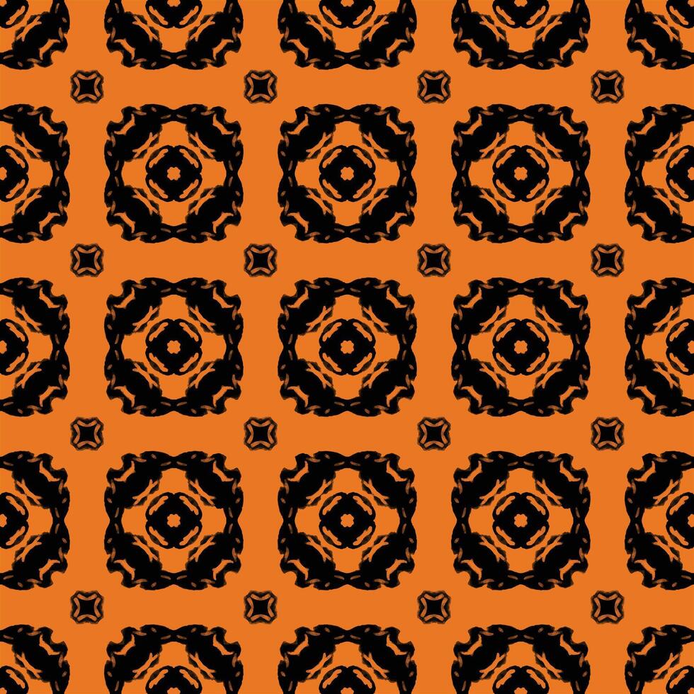 Halloween seamless pattern vintage retro style Black and orange Halloween inspired pattern endlessly repeating vector