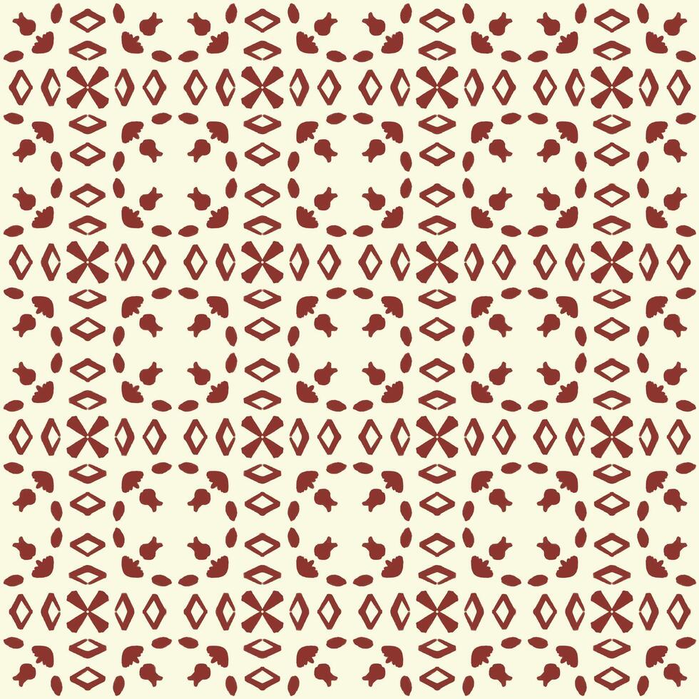 Ikat Brown ethnic seamless pattern Embroidery style Cream background with a repeating ikat pattern in brown vector