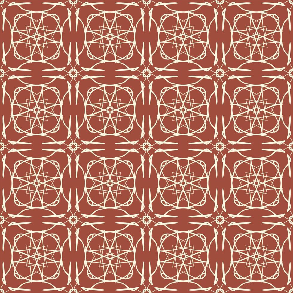 Ikat Brown ethnic seamless pattern Embroidery style Brown background with a repeating ikat cream motif vector