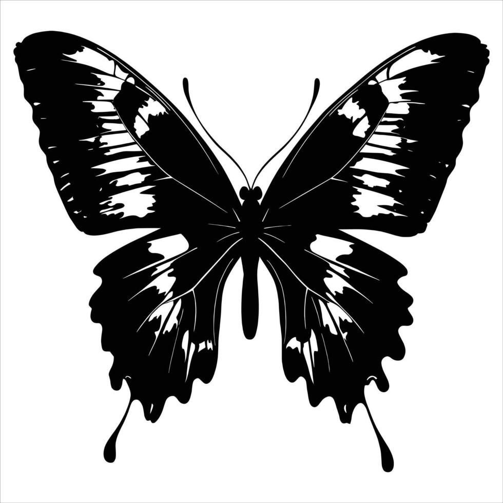 Cute butterfly silhouette illustration vector