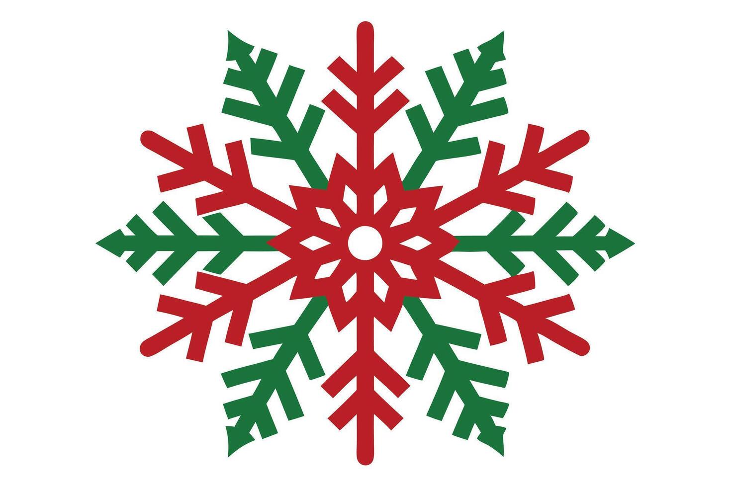 red and green christmas snowflake ornaments illustration vector