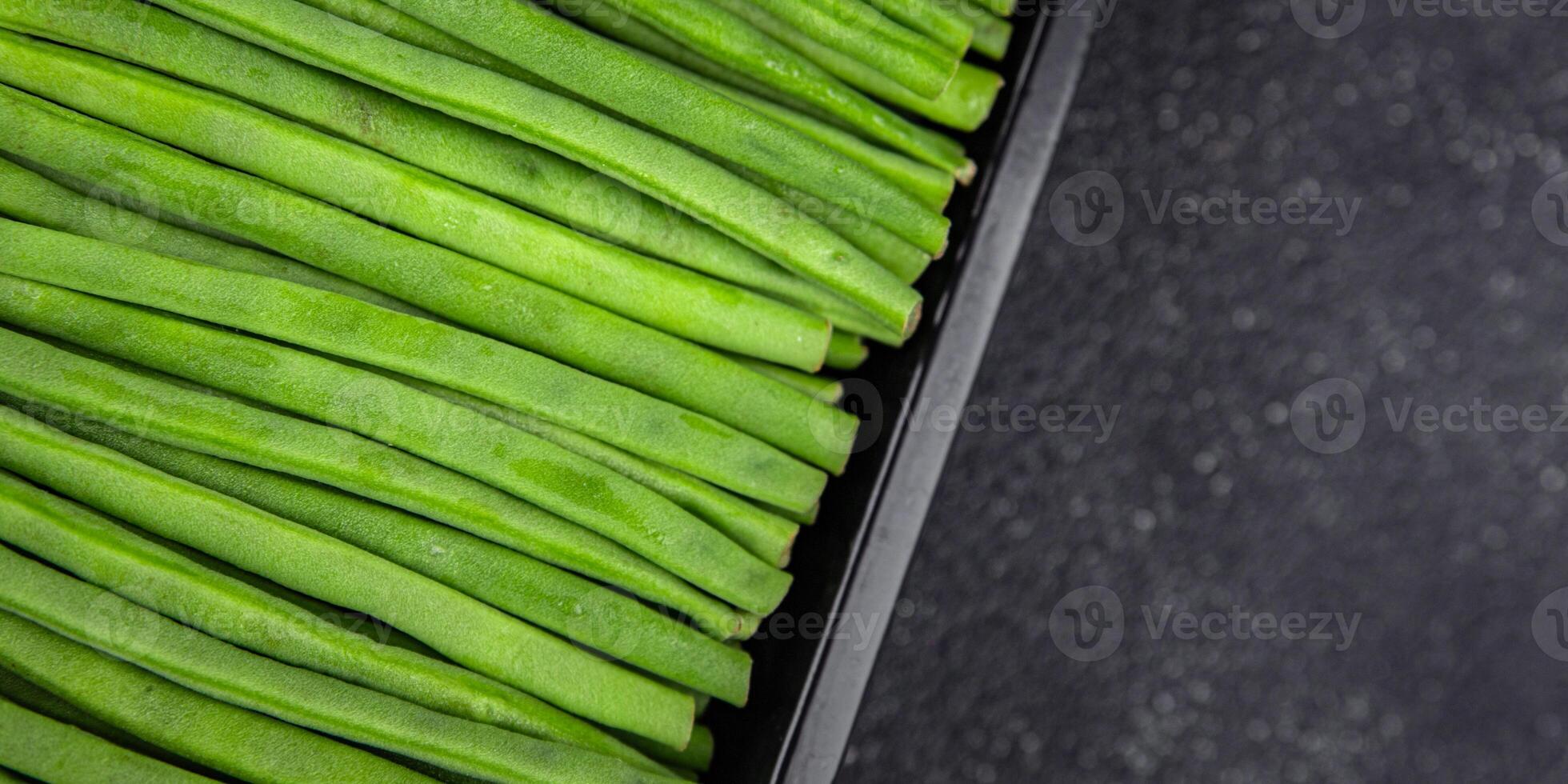 green beans vegetable fresh string bean fresh meal food snack on the table copy space food background rustic top view photo