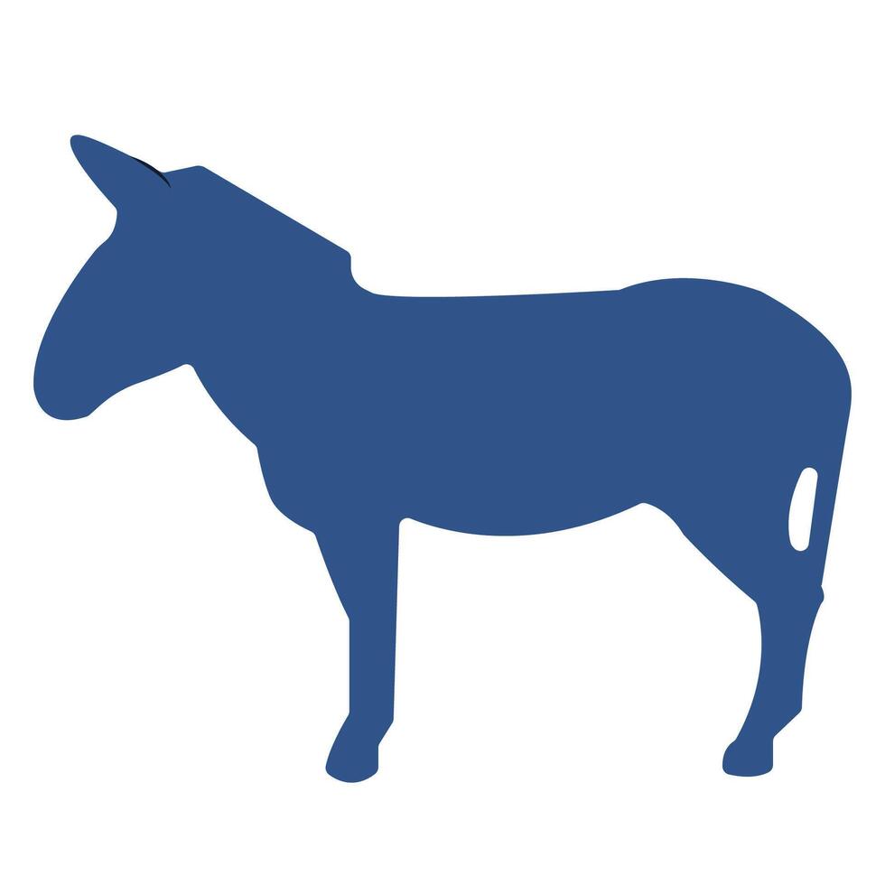 Blue donkey representing the Democratic Party of USA. Democracy vote concept. Element for print, banner, card, brochure or logo. vector