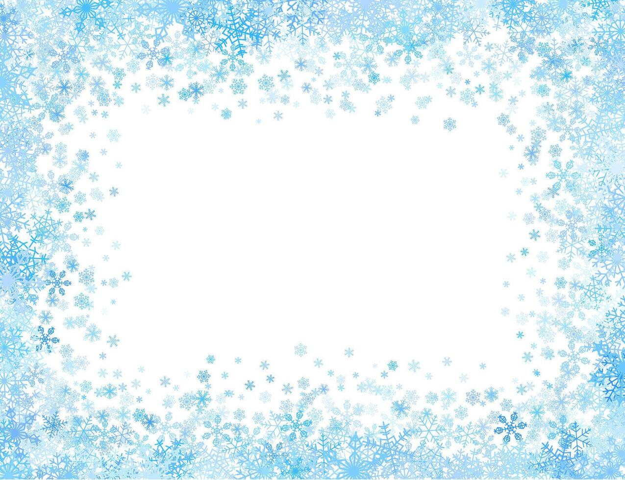 Frame with small snowflakes vector