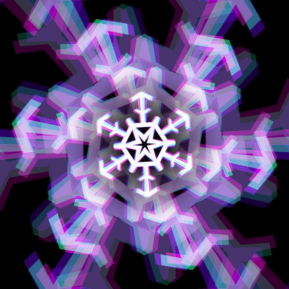 Christmas snowflake sign with aberrations vector