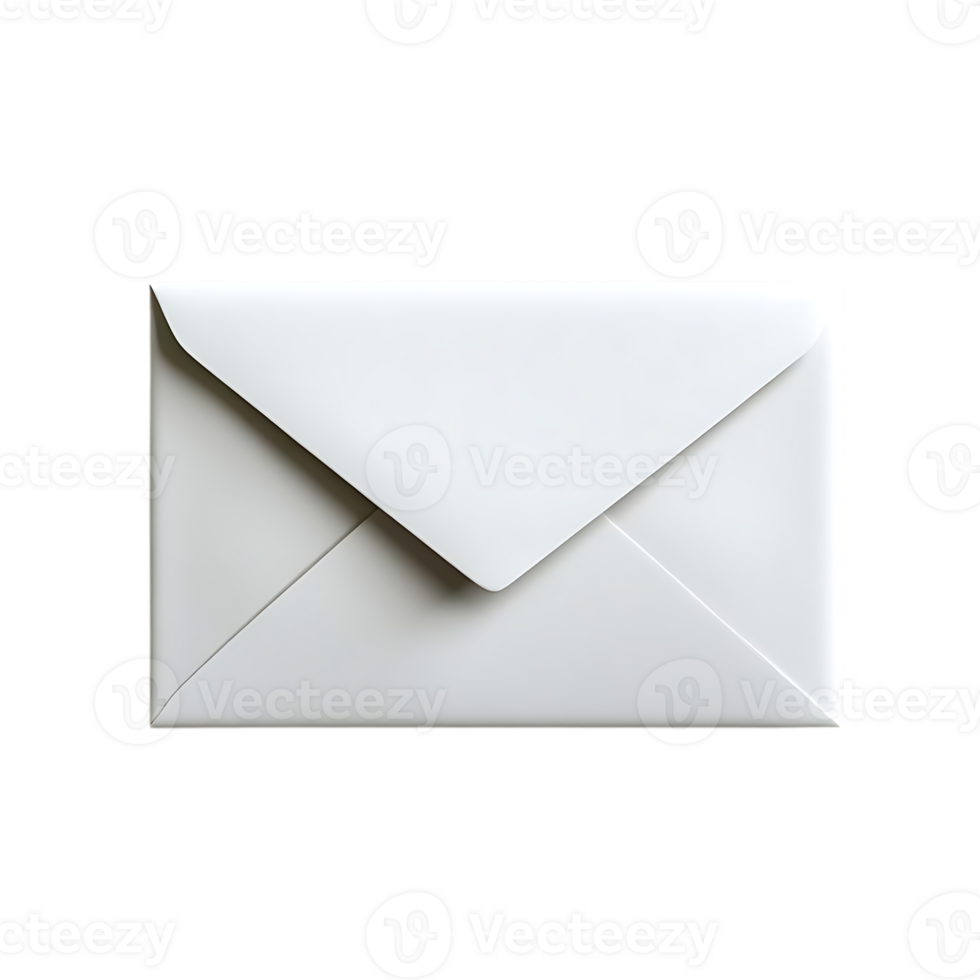 White Envelope with a Transparent Background for Your Design Projects png
