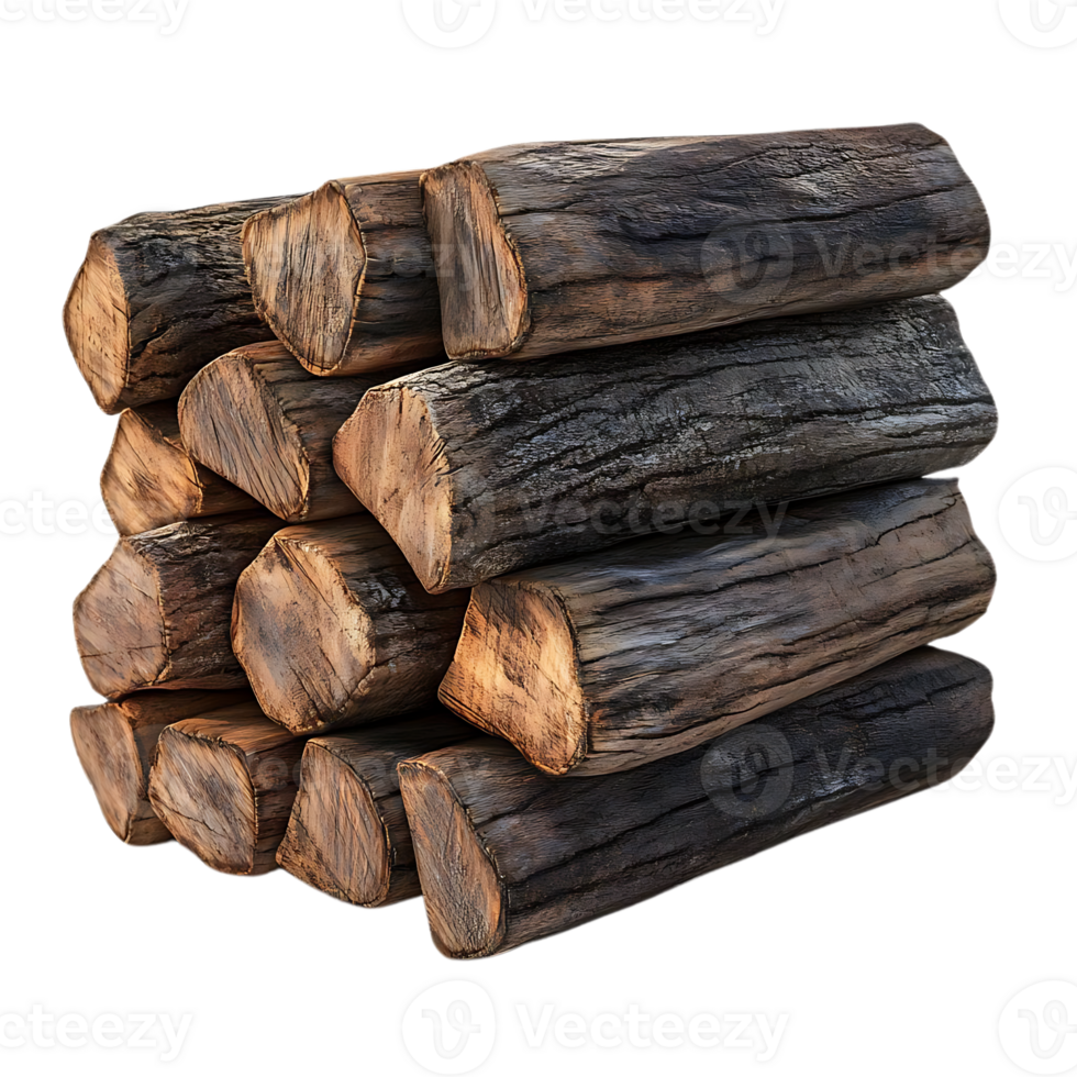 Stacked Logs with a Transparent Background, a Perfect Visual for Firewood, Rustic Charm, and Nature Photography png