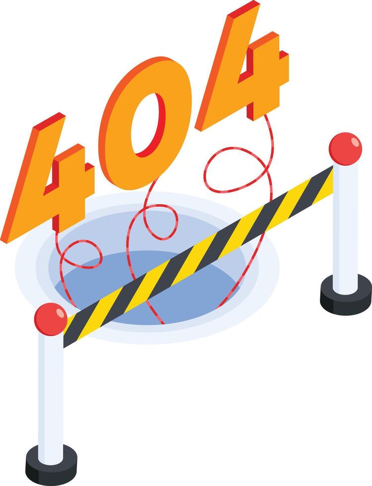 404 Not Found Error Gutter vector