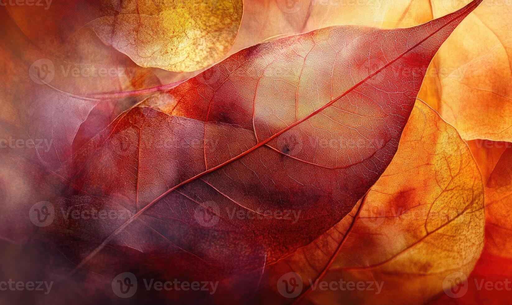 Autumn leaves in a gentle swirl, mixed colors of red, yellow and brown photo