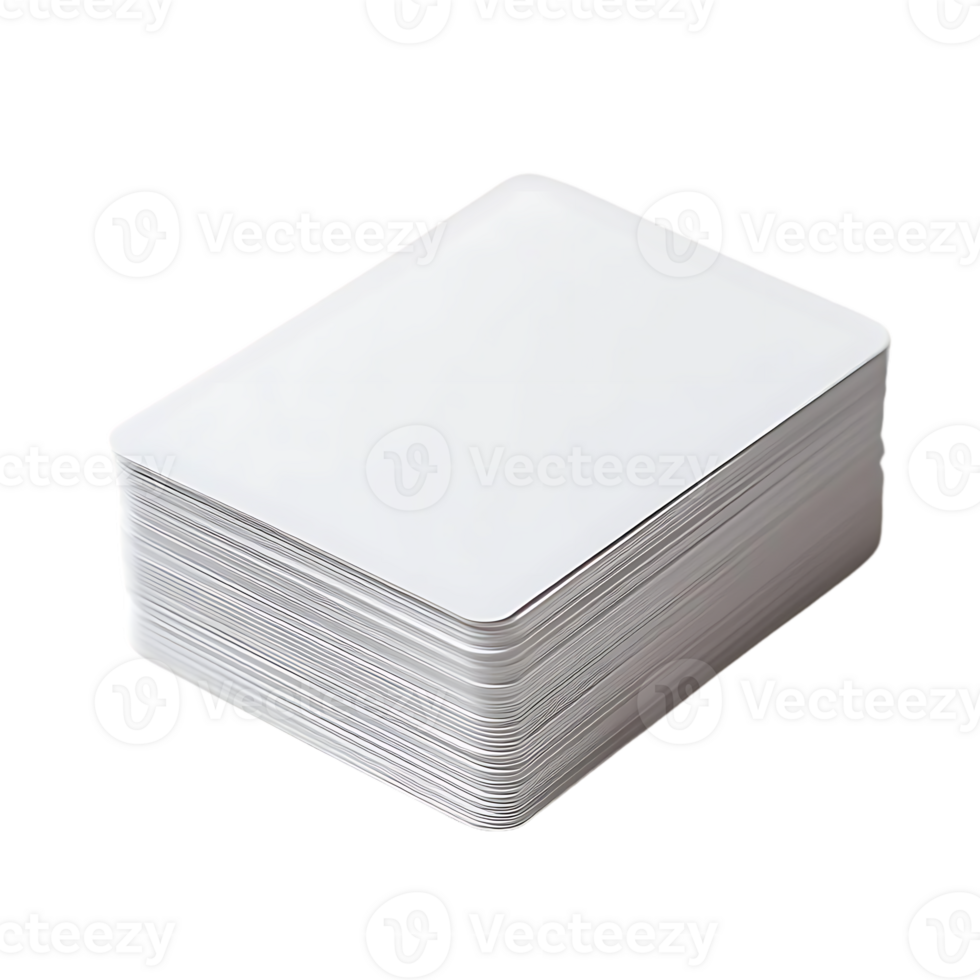 A Stack of Blank White Cards with a Transparent Background png