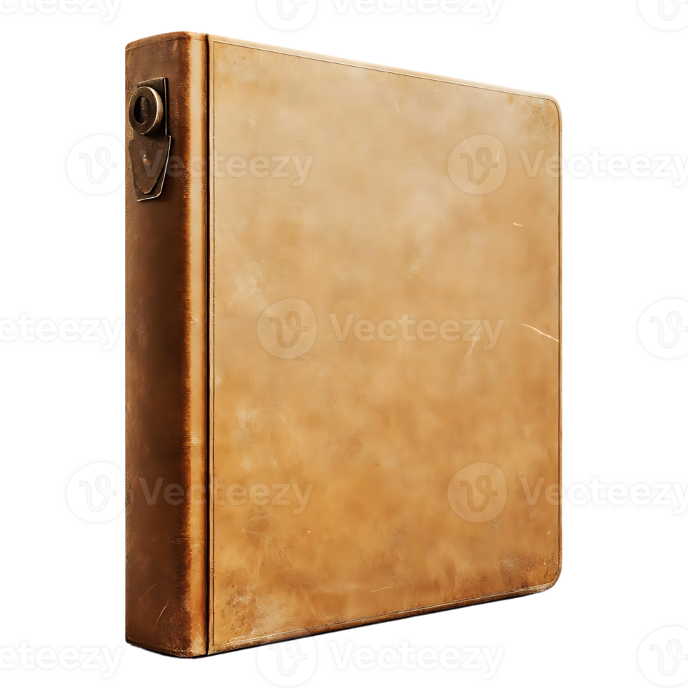 Vintage Leather Bound Book with a Transparent Background png