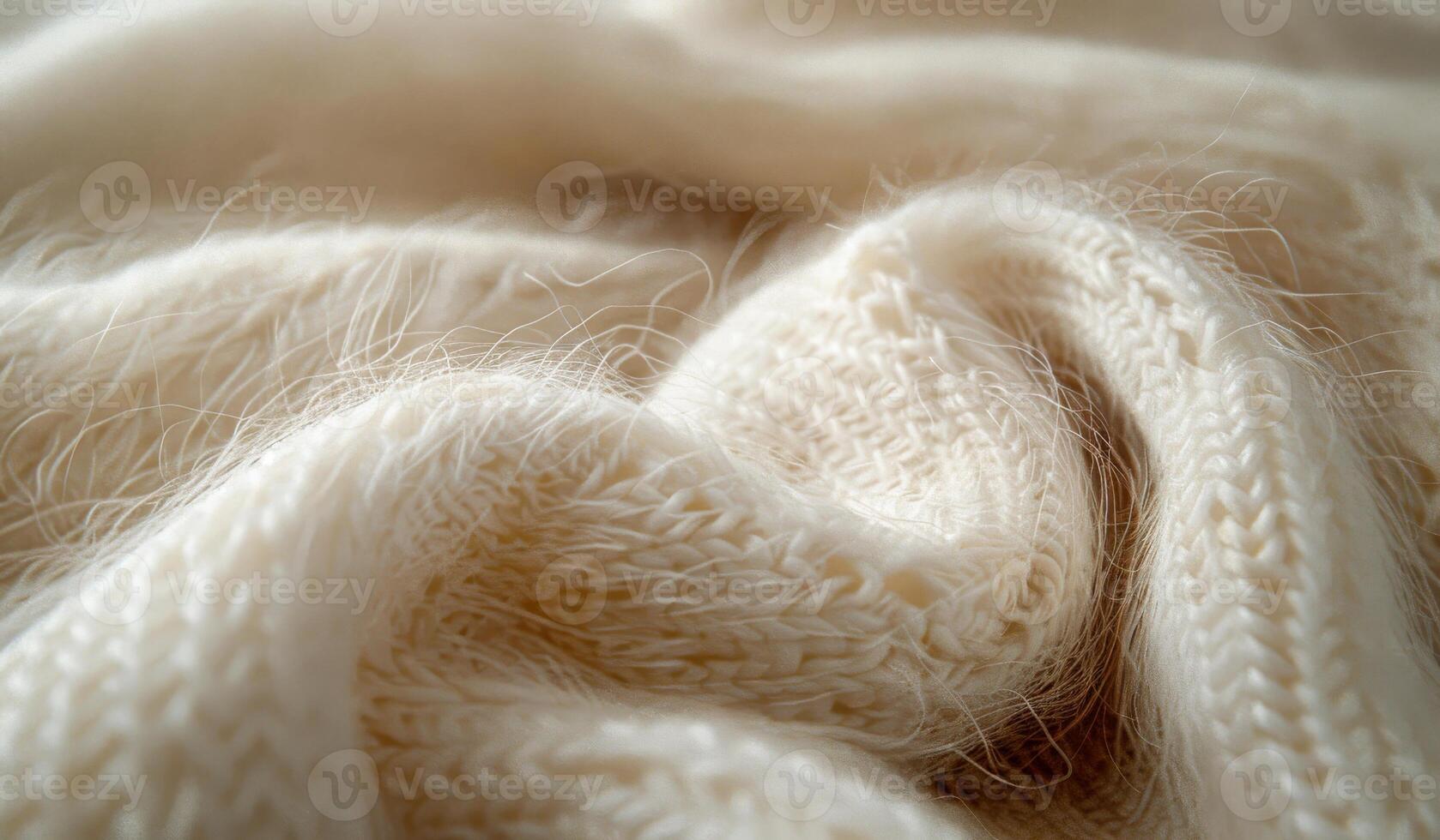 A white sweater with a fuzzy texture. The sweater is knitted and has a soft, cozy feel photo