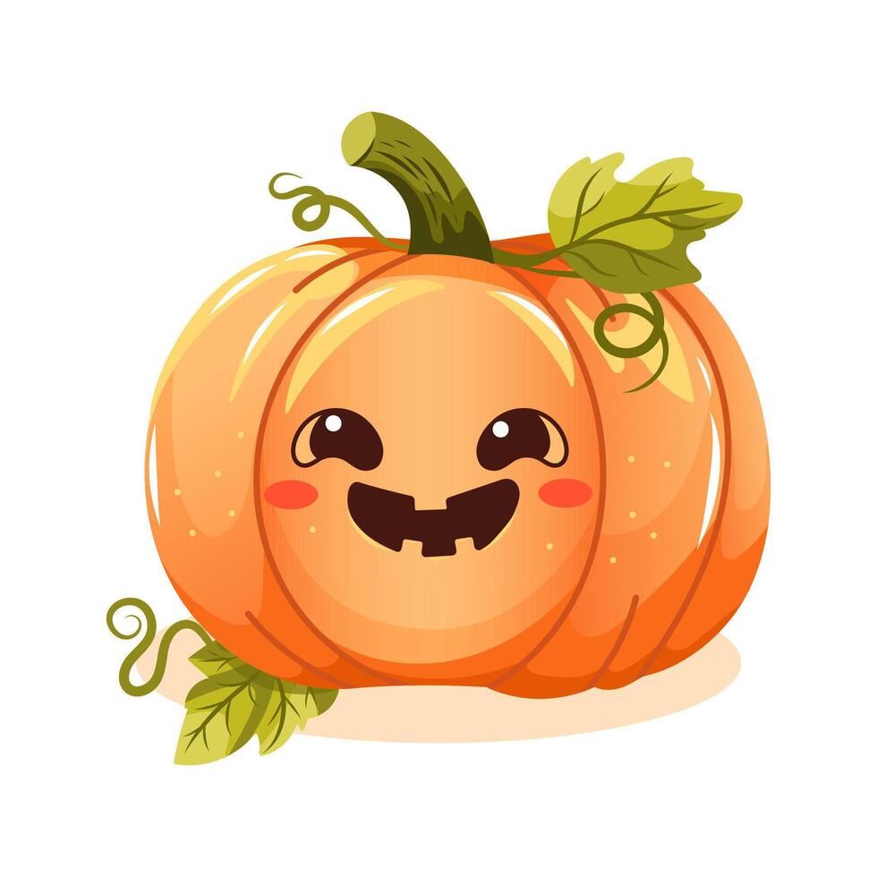 illustration of charming and playful pumpkin with a happy, toothy grin, perfect for Halloween themed designs vector