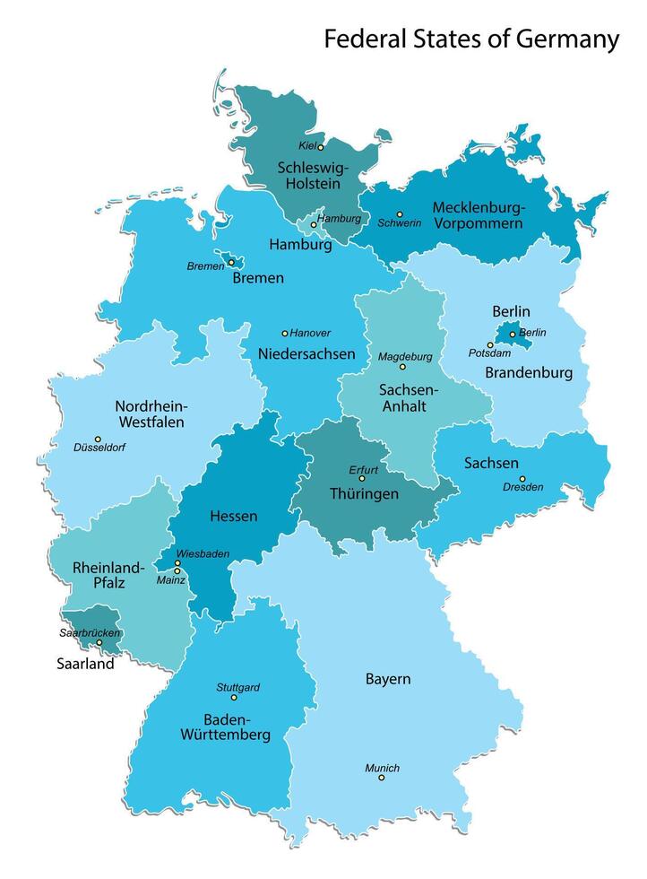 Federal States of Germany map vector