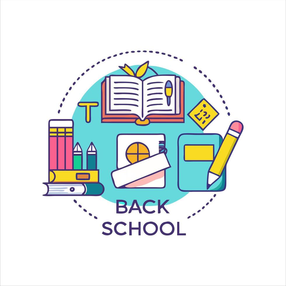 Collection of back to school theme icons vector