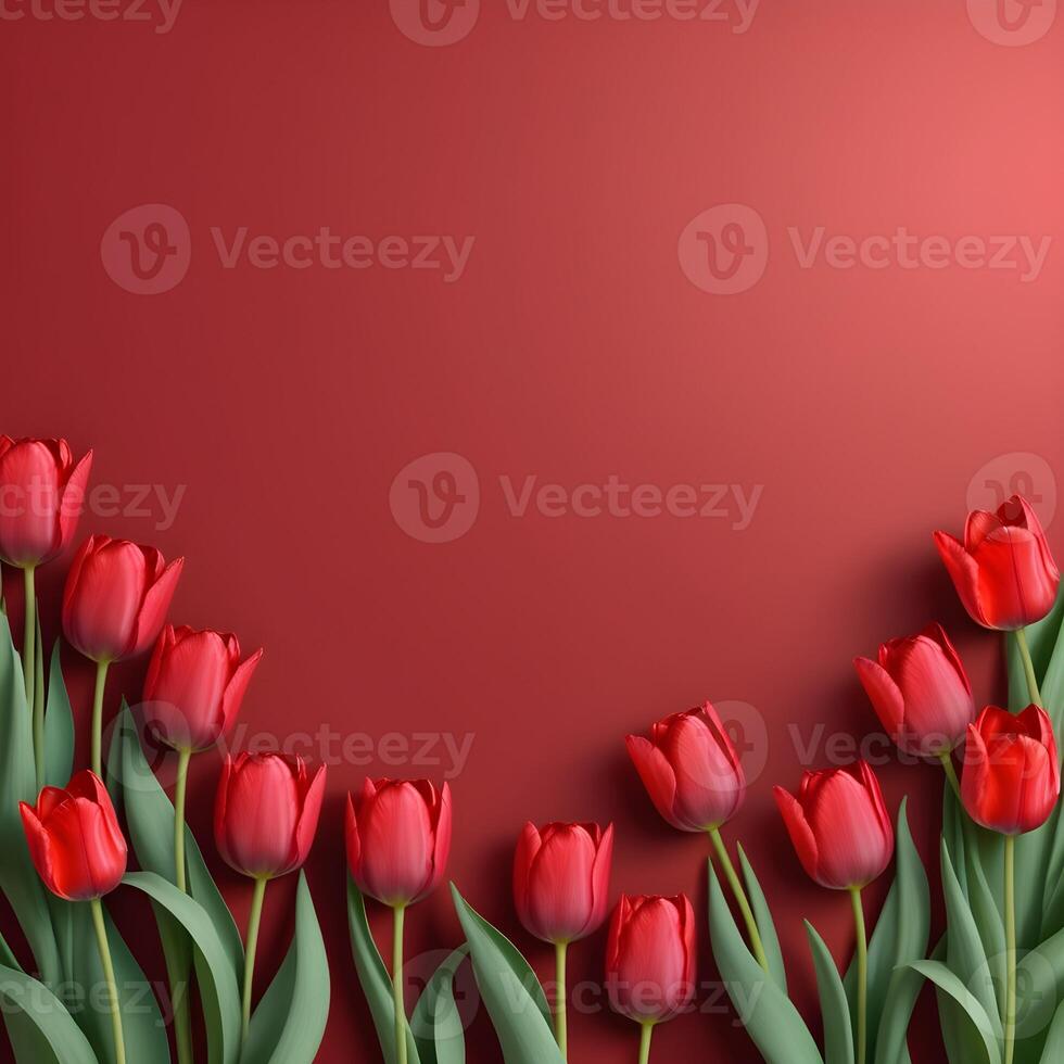 Make Mom feel loved and appreciated with a vibrant illustration of tulip flowers and plenty of space for your warm message. photo