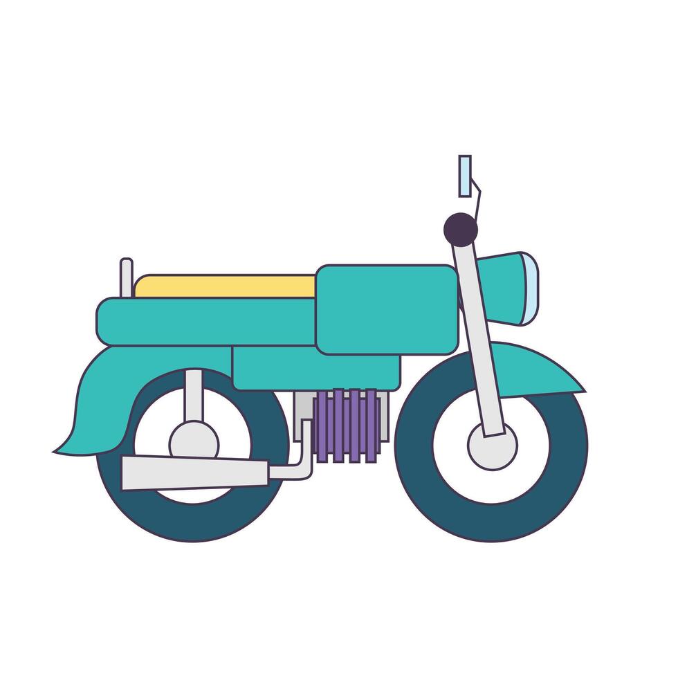 cute motorcycle illustration isolated on white background vector