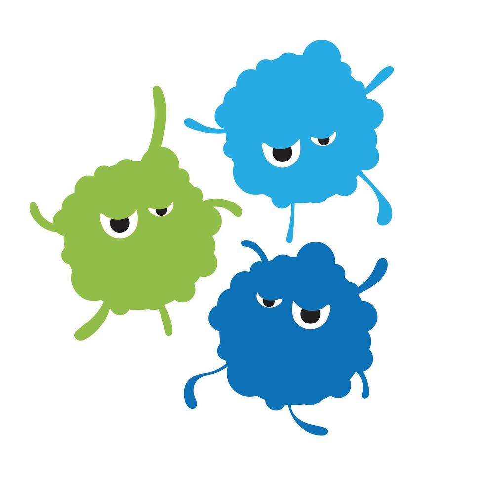 illustration of three infectious viruses vector