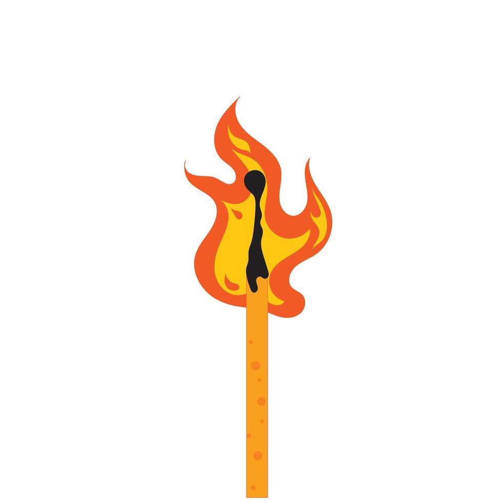 a wooden matchstick ignites a fire with a burnt end vector